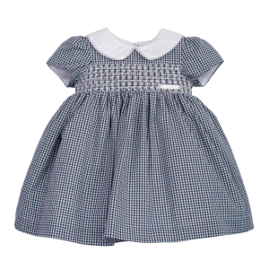 Vestido Infantil Xadrez com Bordado