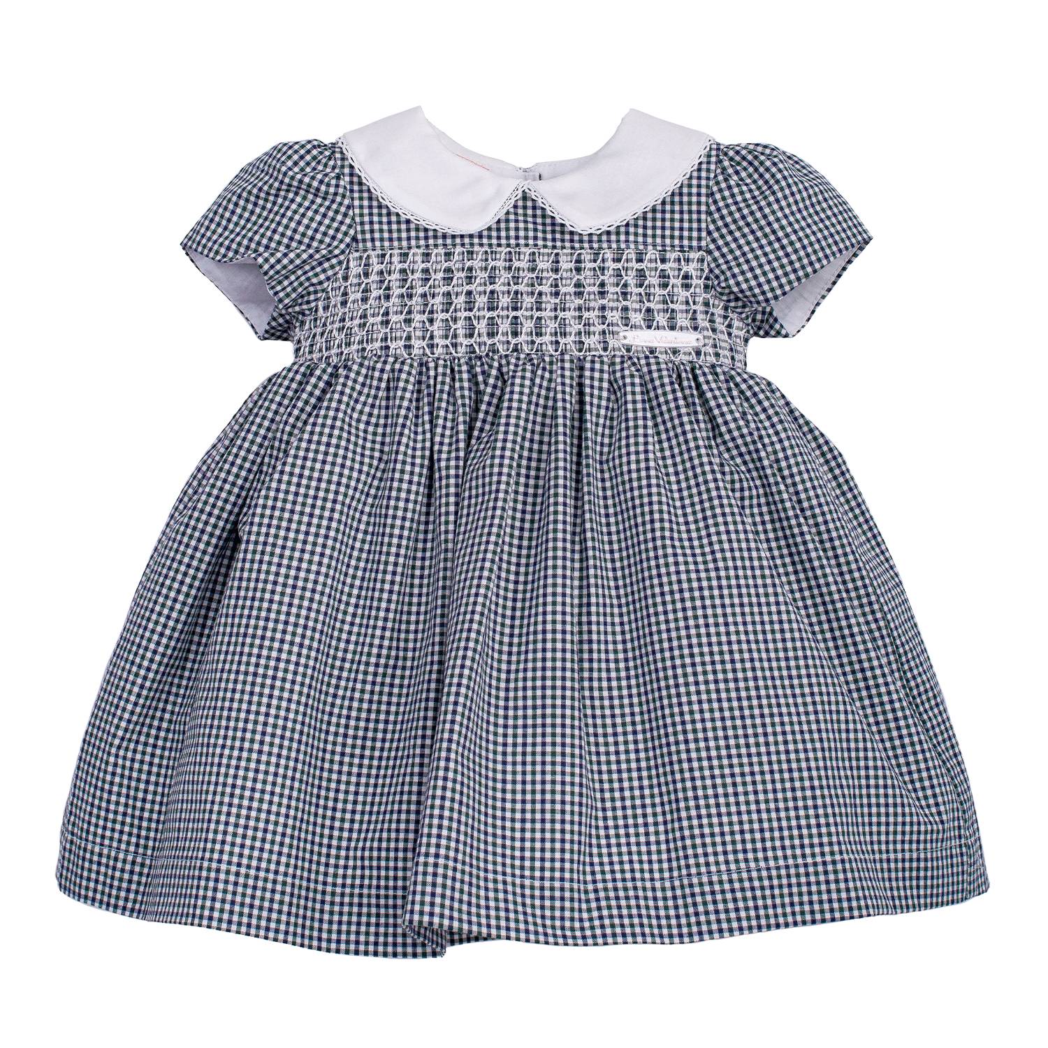 Vestido Infantil Xadrez com Bordado