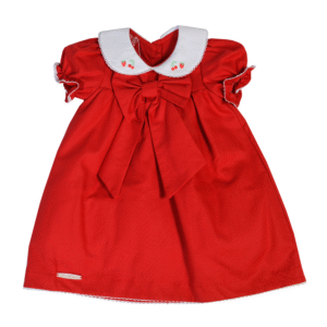 Vestido Infantil com Gola Bordada